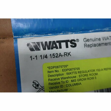 Watts 1-1 1/4 REPAIR KIT FILTER, REGULATOR AND LUBRICATOR PARTS AND ACCESSORY 152A-RK